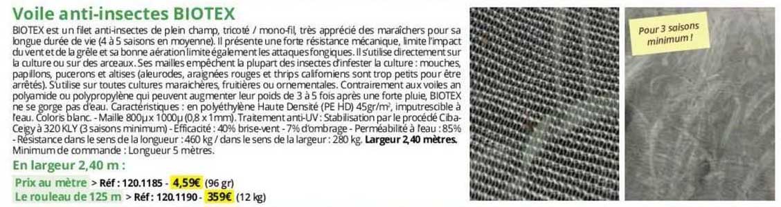 voile anti-insectes biotex