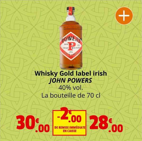 whisky gold label irish john powers