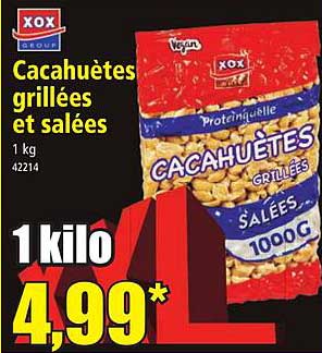 xox cacahuètes grillées et salées