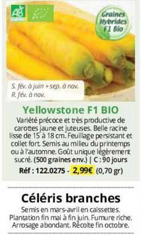 yellowstone f1 bio céleris branches