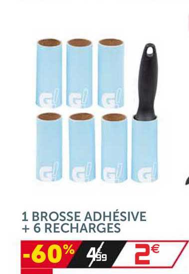 1 Brosse Adhésive + 6 Recharges