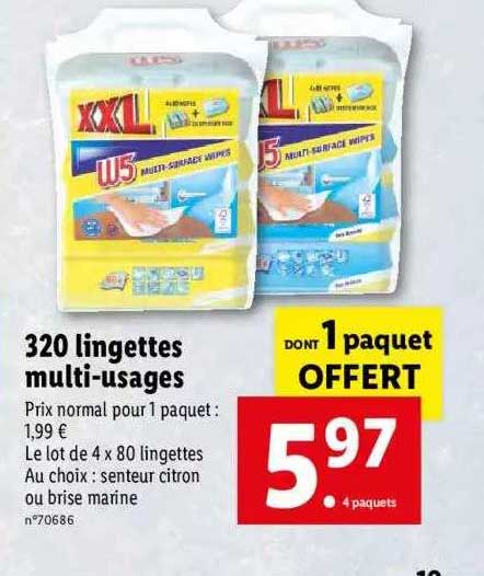 320 Lingettes Multi-usages W5