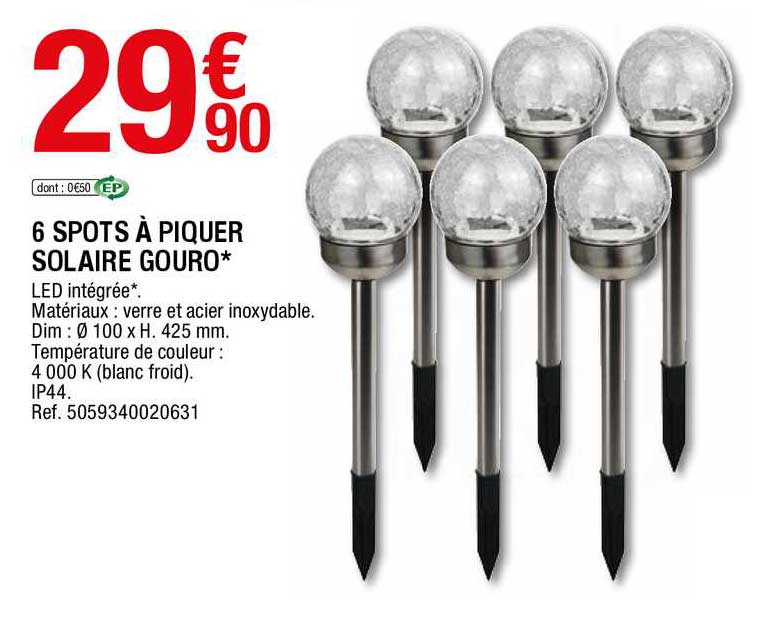 6 sports à piquer solaire gouro