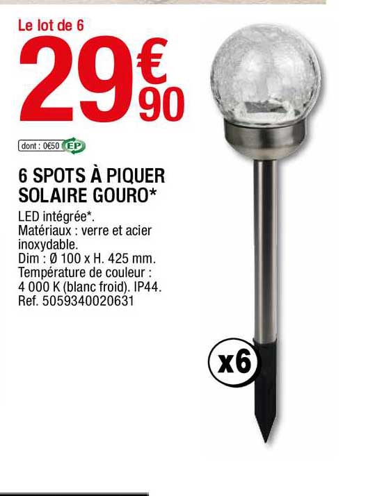 6 spots à piquer solaire gouro