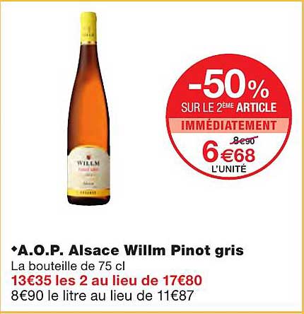a.o.p. alsace willm pinot gris