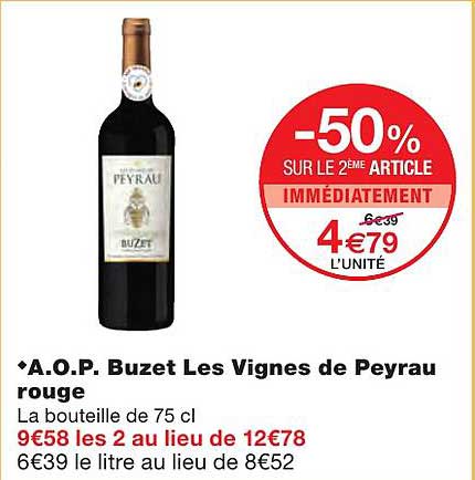 a.o.p. buzet les vignes de peyrau rouge