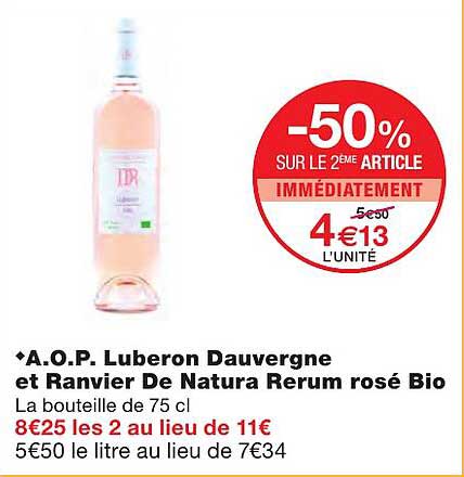 a.o.p. luberon dauvergne et ranvier de natura rerum rosé bio