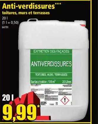 anti-verdissures toitures, murs et terrasses