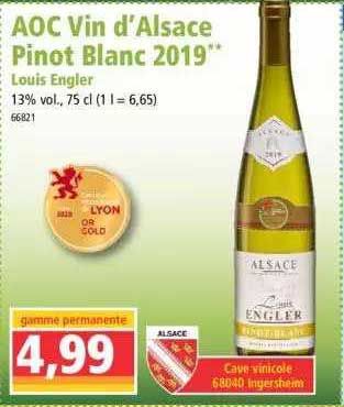 aoc vin d'alsace pinot blanc 2019 louis engler