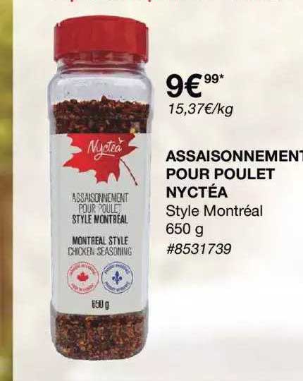 assaisonnement pour poulet nyctéa