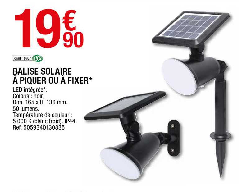 balise solaire à piquer ou à fixer