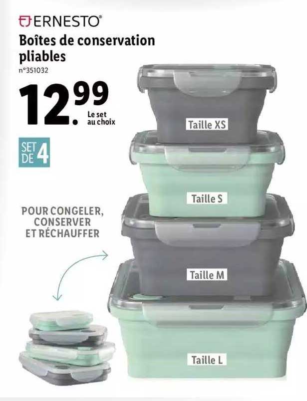 boîtes de conservation pliables ernesto