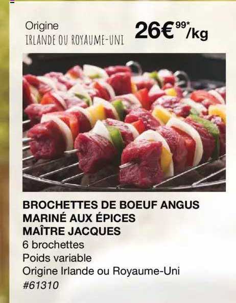 brochettes de bœuf angus mariné aux épices maître jacques