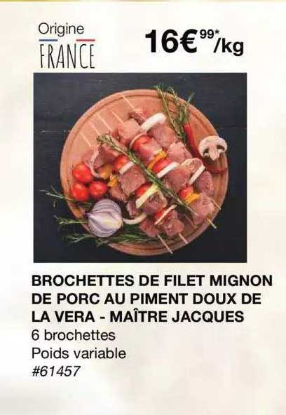 brochettes de filet mignon de porc au piment doux de la vera - maître jacques