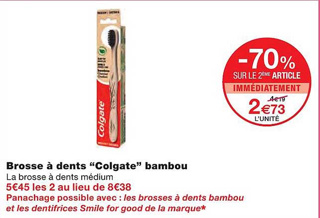 Brosse à Dents "colgate" Bambou