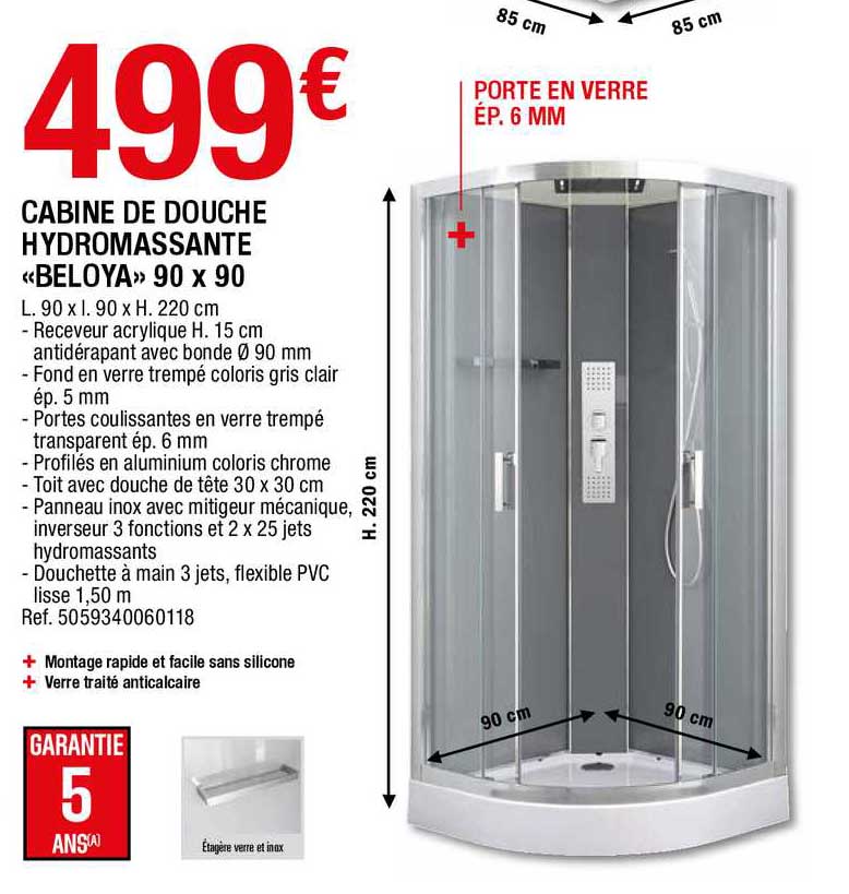 Cabine De Douche Hydromassante «beloya» 90 X 90