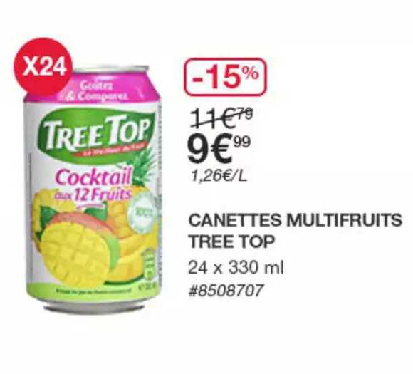 canettes multifruits tree top