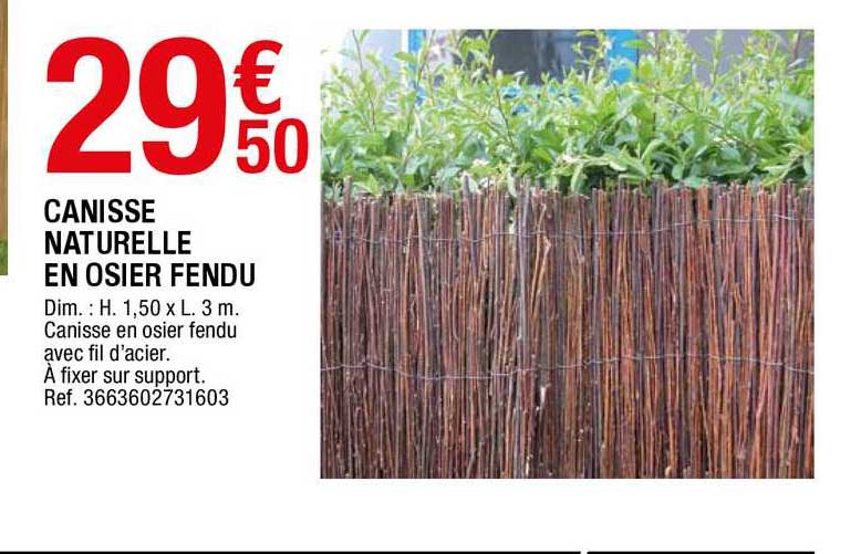 Canisse Naturelle En Osier Fendu