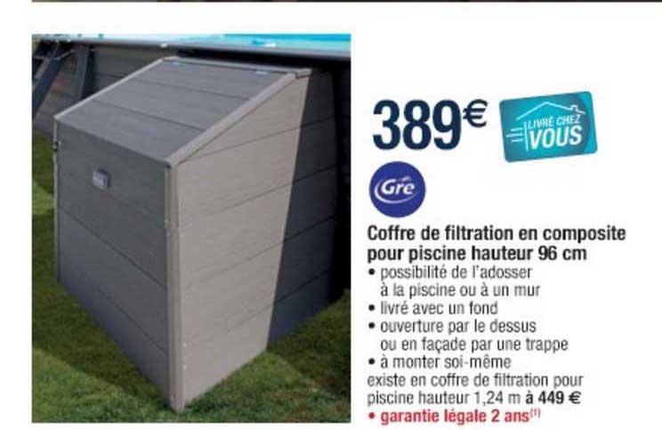 coffre de filtration en composite pour piscine hauteur 96 cm gré