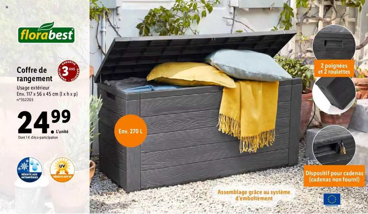 coffre de rangement florabest