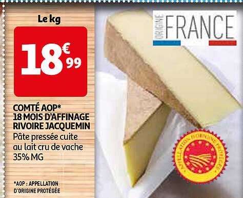 comté aop 18 mois d'affinage rivoire jacquemin