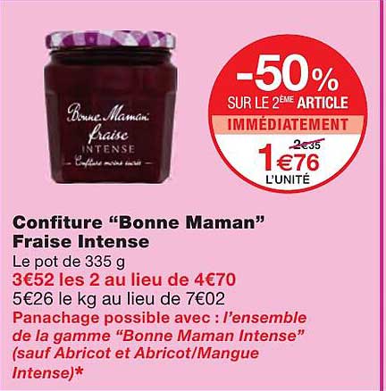 confiture "bonne maman" fraise intense