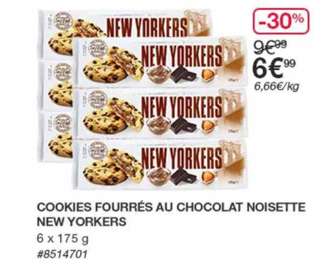 cookies fourrés au chocolat noisette new yorkers