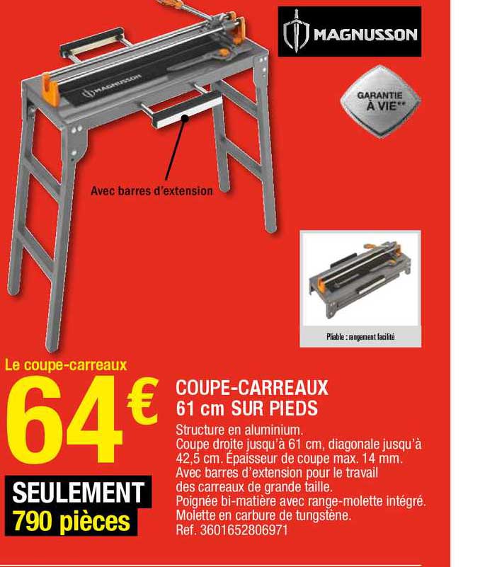 coupe-carreaux 61 cm sur pieds
