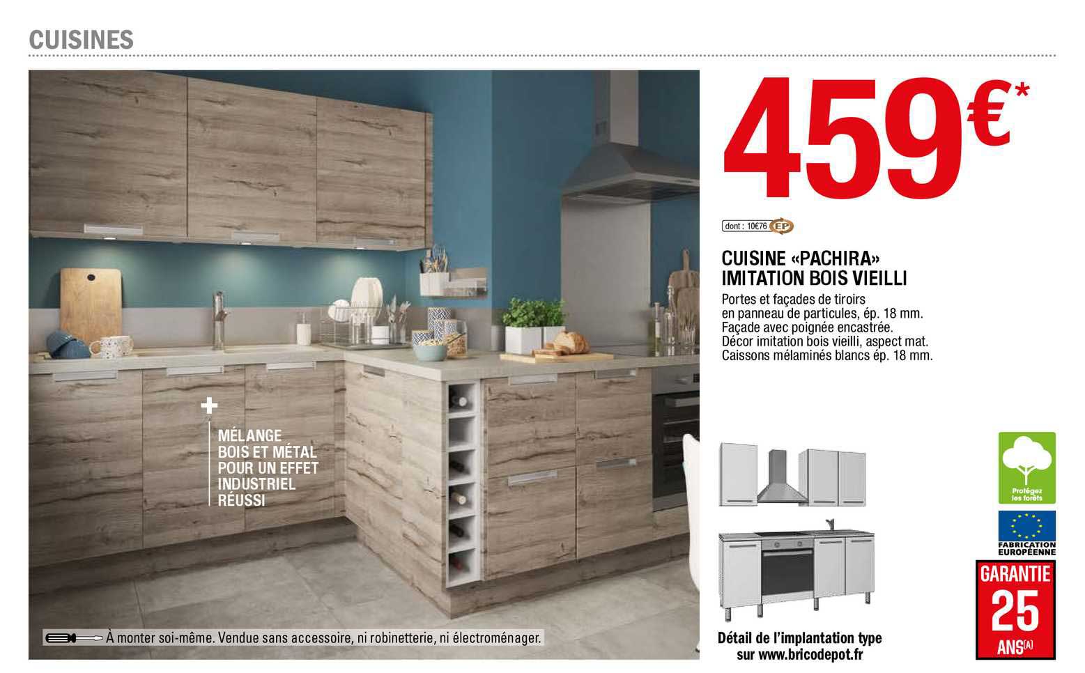 Cuisine «pachira» Imitation Bois Vieilli