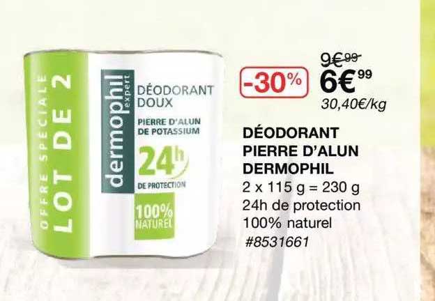 déodorant pierre d'alun dermophil