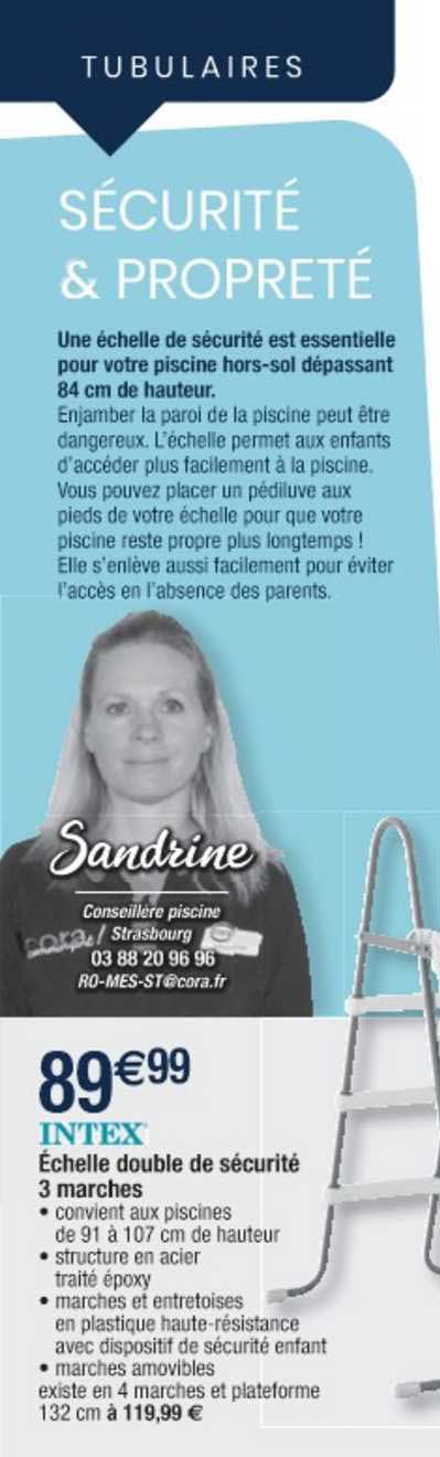 échelle Double De Sécurité 3 Marches Intex