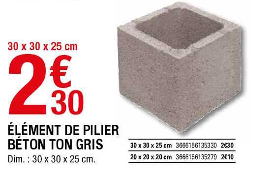 élément De Pilier Béton Ton Gris