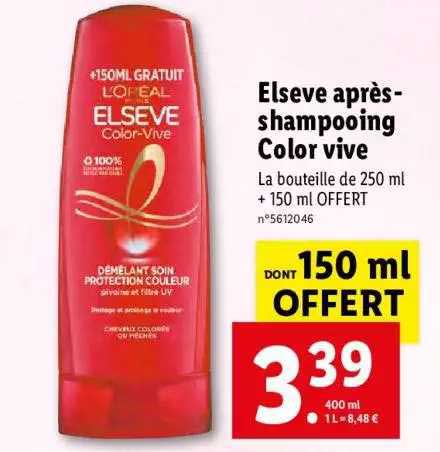 elseve après-shampooing color vive