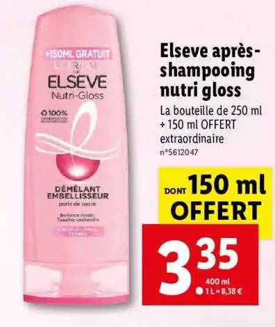 elseve après-shampooing nutri gloss
