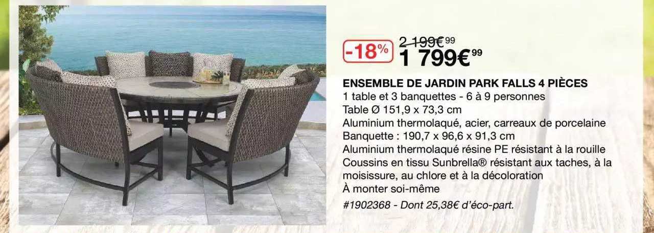 ensemble de jardin park falls 4 pièces