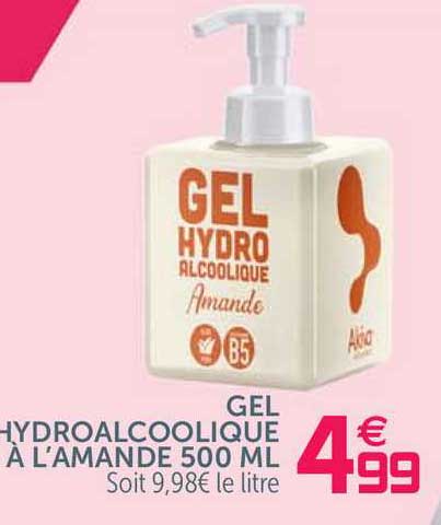 gel hydroalcoolique à l'amande 500 ml
