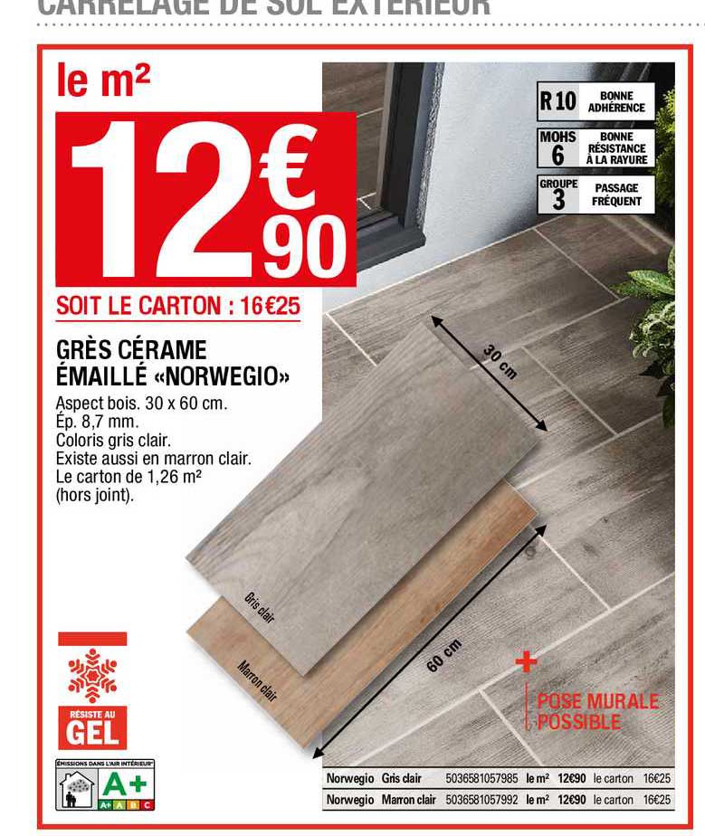 grès cérame émaillé «norwegio»