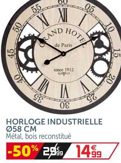 Horloge Industrielle 58 Cm