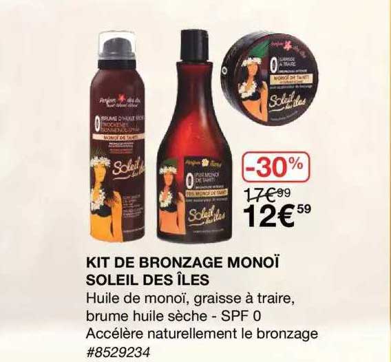 kit de bronzage monoï soleil des îles