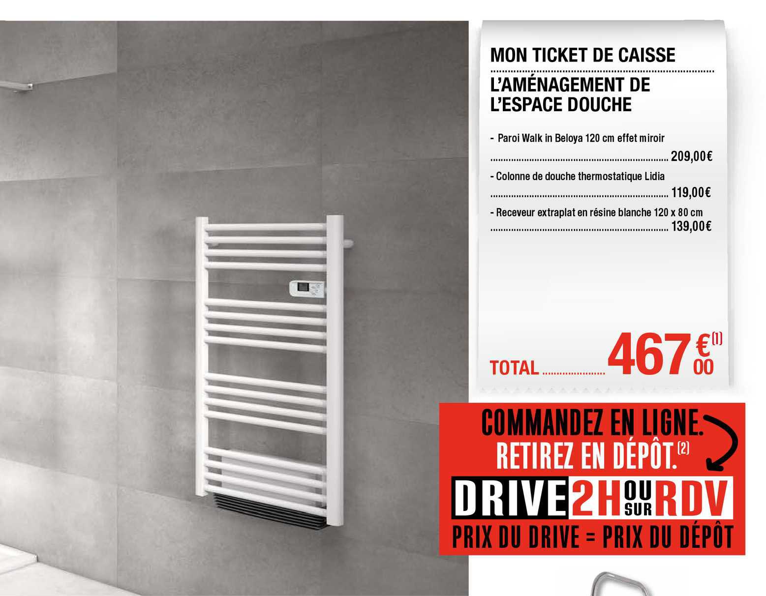 l'aménagement de l'espace douche