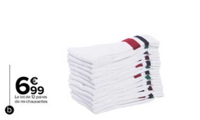 le lot de 12 paires de mi-chaussettes