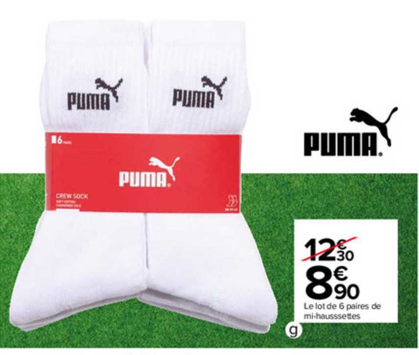 le lot de 6 paires de mi-chaussettes puma
