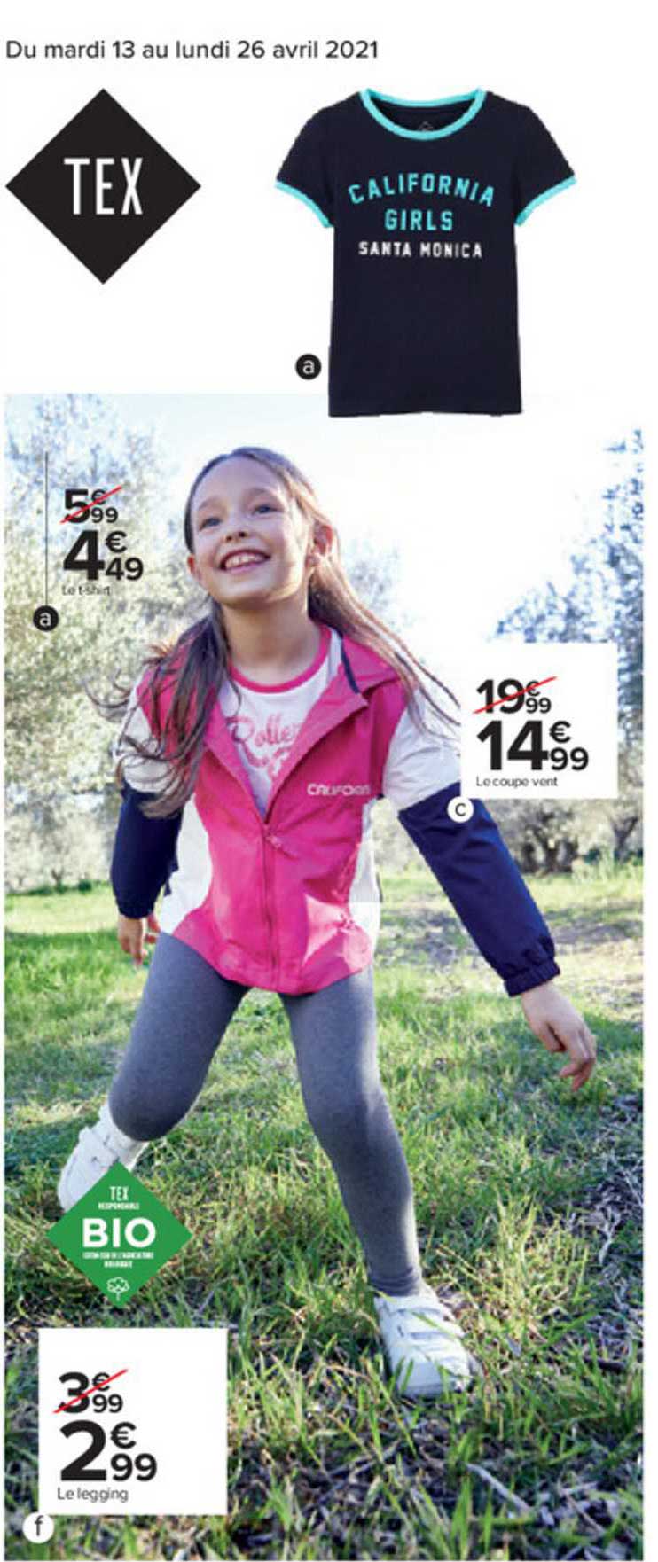 le t-shirt, le coupe vent, le legging tex