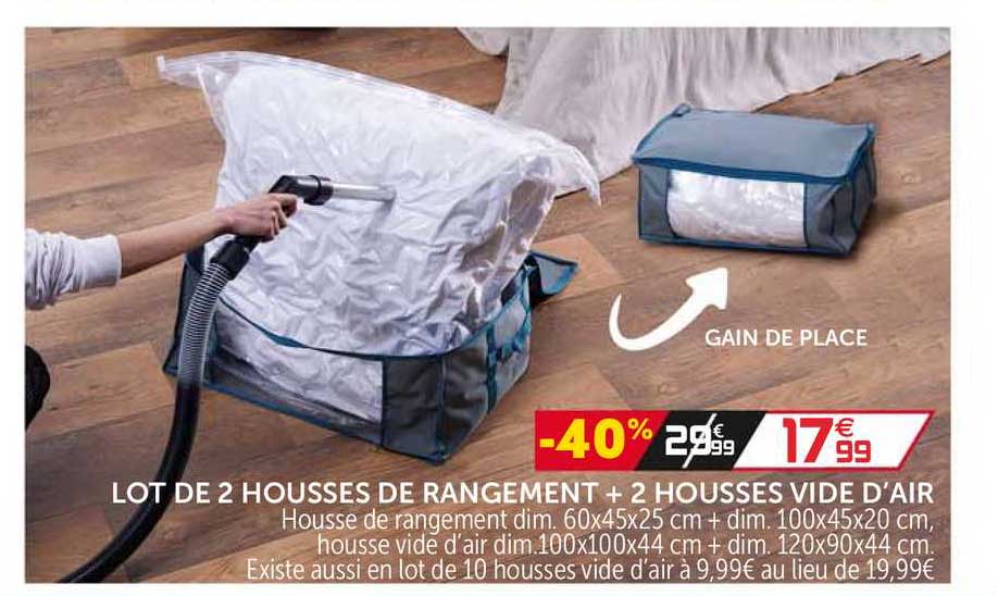 lot de 2 housses de rangement + 2 housses vide d'air