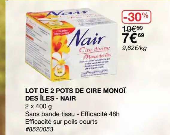 lot de 2 pots de cire monoï des îles - nair
