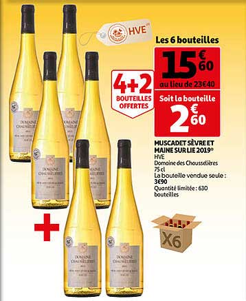 muscadet sèvre et maine sur lie 2019 hve domaine des chausselières