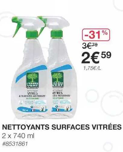 nettoyants surfaces vitrées l'arbre vert