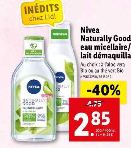 nivea naturally good eau micellaire-lait démaquillant
