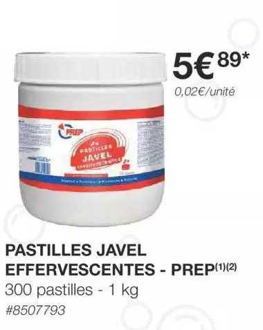 pastilles javel effervescentes - prep