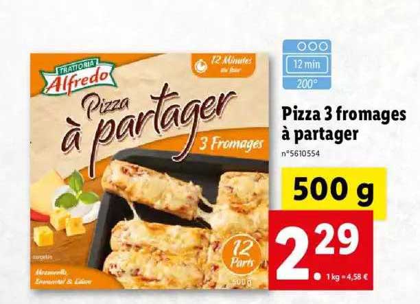 pizza 3 fromages à partager alfredo